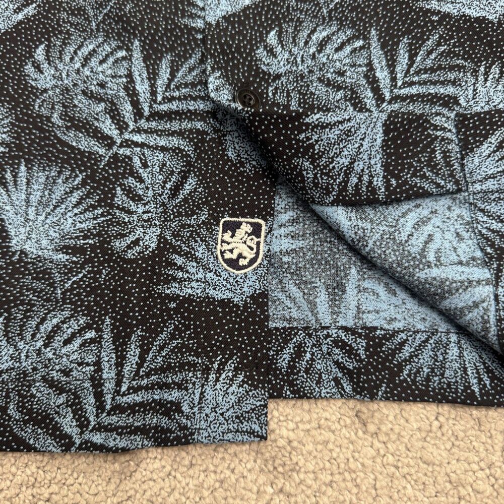 Nat Nast Luxury Originals Silk Cotton Button Down Shirt Men XL Blue Black Floral - Picture 5 of 13
